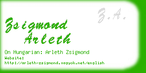 zsigmond arleth business card